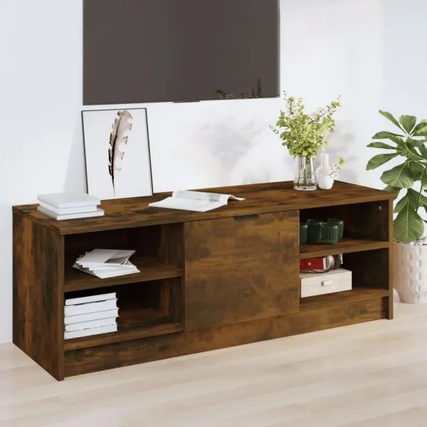 Comodă TV, stejar fumuriu, 102×35,5×36,5 cm, lemn compozit