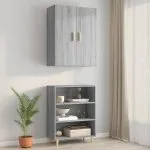 Dulap de perete suspendat, gri sonoma, 69,5x34x90 cm