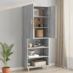 Dulap de perete suspendat, gri sonoma, 69,5x34x90 cm