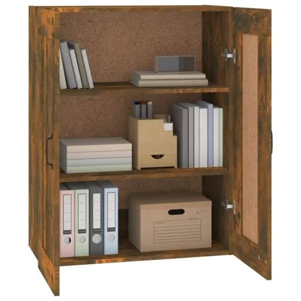 Dulap de perete suspendat, stejar fumuriu, 69,5×32,5×90 cm