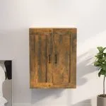 Dulap de perete suspendat, stejar fumuriu, 69,5×32,5×90 cm