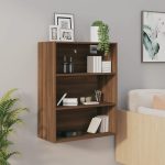 Dulap de perete suspendat, stejar maro, 69,5×32,5×90 cm