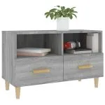 Comodă TV, gri sonoma, 80x36x50 cm, lemn prelucrat