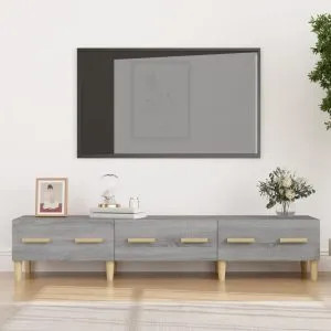 Comodă TV, gri sonoma, 150×34,5×30 cm, lemn compozit