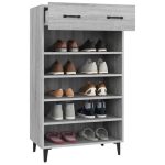 Pantofar, gri sonoma, 60x35x105 cm, lemn compozit