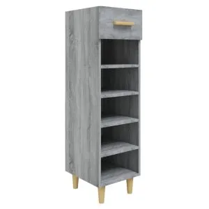 Pantofar, gri sonoma, 30x35x105 cm, lemn compozit