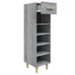 Pantofar, gri sonoma, 30x35x105 cm, lemn compozit
