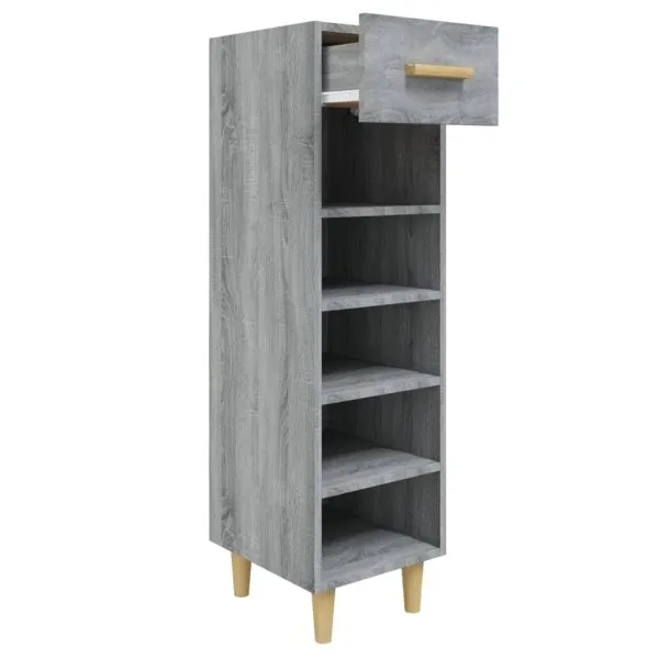 Pantofar, gri sonoma, 30x35x105 cm, lemn compozit