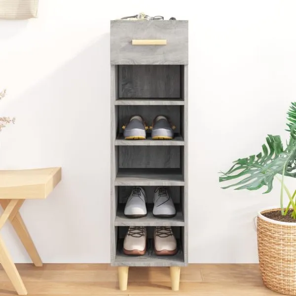 Pantofar, gri sonoma, 30x35x105 cm, lemn compozit