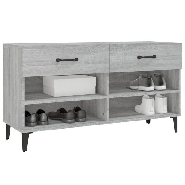 Pantofar, gri sonoma, 102x35x55 cm, lemn compozit