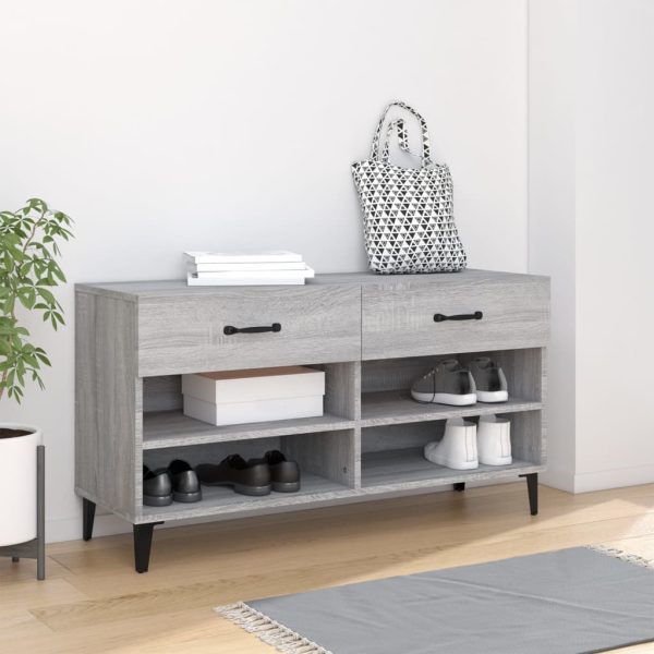 Pantofar, gri sonoma, 102x35x55 cm, lemn compozit