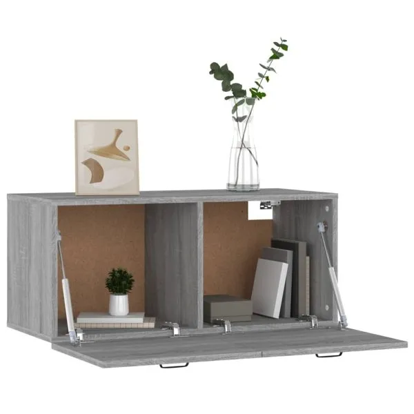 Dulap de perete, gri sonoma, 80×36,5×35 cm, lemn compozit