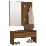 Set de mobilier pentru hol, stejar maro, lemn prelucrat