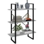 Bibliotecă, gri sonoma, 80x30x105 cm, lemn prelucrat