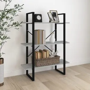 Bibliotecă, gri sonoma, 80x30x105 cm, lemn prelucrat