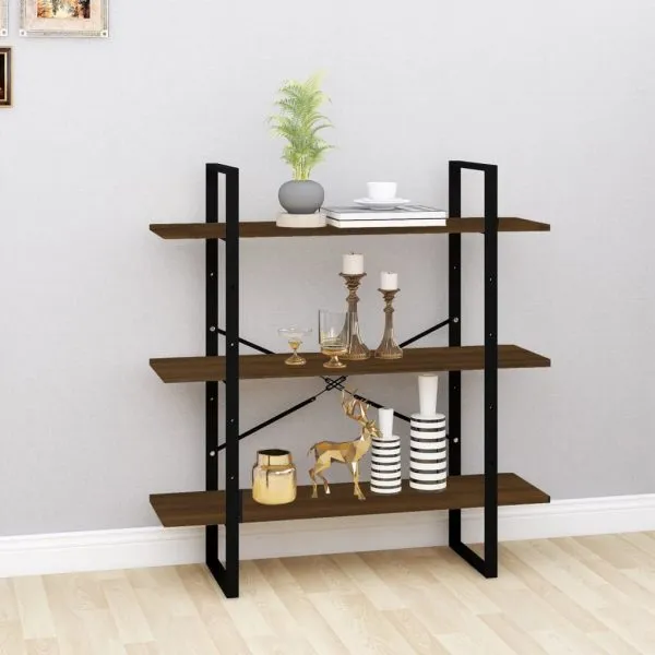 Bibliotecă, stejar maro, 100x30x105 cm, lemn prelucrat
