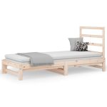 Pat de zi extensibil, 2x(90×200) cm, lemn masiv de pin