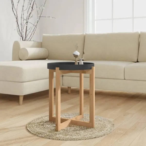 Măsuță de cafea negru 41x41x48,5 cm lemn prelucrat&lemn pin