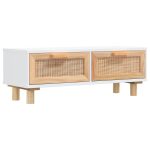 Măsuță de cafea alb 80x40x30cm lemn prelucrat&lemn masiv pin