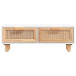 Măsuță de cafea alb 80x40x30cm lemn prelucrat&lemn masiv pin