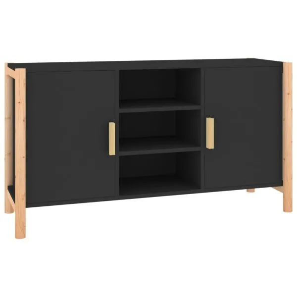 Servantă, negru, 107x38x60 cm, lemn prelucrat