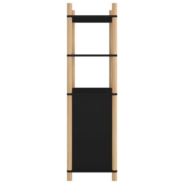Dulap înalt, negru, 60x40x141 cm, lemn prelucrat