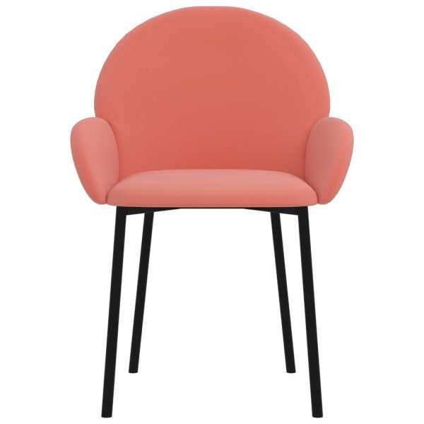 Scaune de bucătărie, 2 buc., roz, catifea