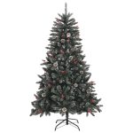 Brad de Crăciun artificial cu suport, verde, 120 cm, PVC