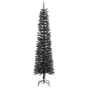 Brad de Crăciun artificial slim cu suport, verde, 210 cm, PVC