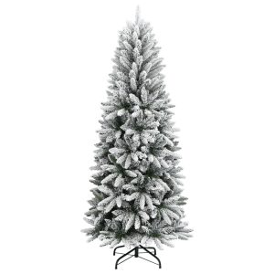 Brad de Crăciun artificial cu zăpadă pufoasă, 180 cm, PVC&PE