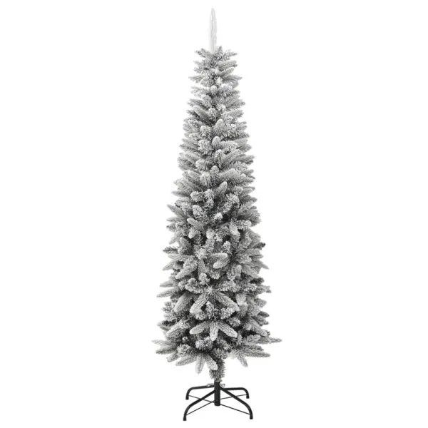 Brad de Crăciun artificial slim cu zăpadă pufoasă 180 cm PVC&PE
