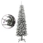 Brad de Crăciun artificial slim cu zăpadă pufoasă 180 cm PVC&PE