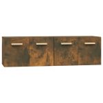 Dulapuri TV de perete 2 buc. stejar fumuriu 60×36,5×35 cm lemn