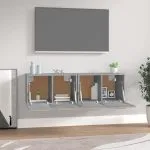 Dulapuri TV de perete, 2 buc., gri sonoma, 60×36,5×35 cm, lemn