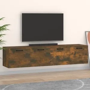 Dulapuri TV de perete 2 buc. stejar fumuriu 60×36,5×35 cm lemn
