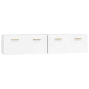 Dulapuri de perete 2 buc alb lucios 80x35x36,5 cm lemn compozit
