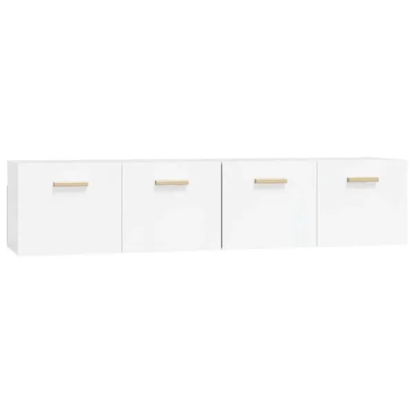 Dulapuri de perete 2 buc alb lucios 80x35x36,5 cm lemn compozit