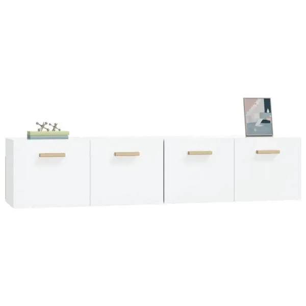 Dulapuri de perete 2 buc alb lucios 80x35x36,5 cm lemn compozit