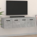 Dulapuri de perete 2 buc. gri beton 80x35x36,5cm lemn prelucrat