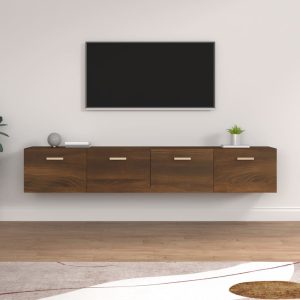 Dulapuri perete 2 buc stejar maro 100×36,5×35 cm lemn prelucrat