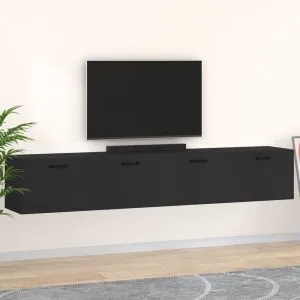 Dulapuri de perete 2 buc. negru 100×36,5×35 cm lemn prelucrat