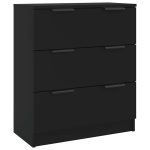 Servante, 3 piese, negru, lemn prelucrat