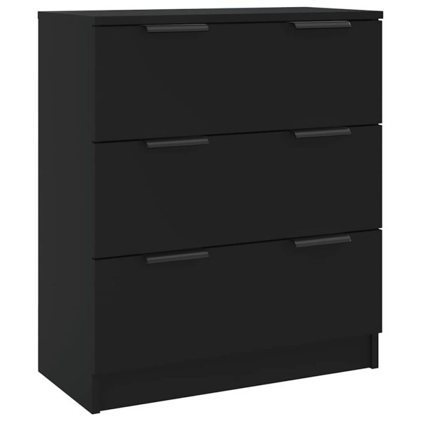 Servante, 3 piese, negru, lemn prelucrat