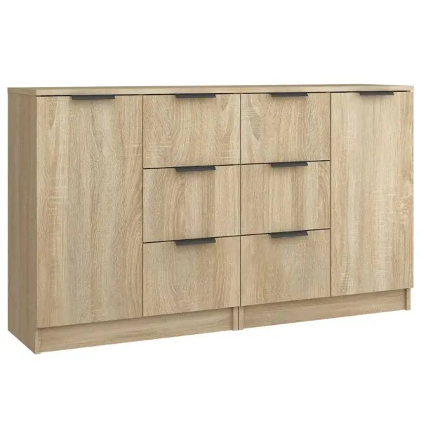 Servante, 2 buc., stejar sonoma, 60x30x70 cm, lemn prelucrat
