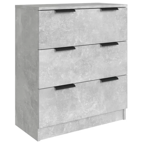 Servante, 3 piese, gri beton, lemn prelucrat
