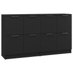 Servante, 2 buc., negru, 60x30x70 cm, lemn compozit