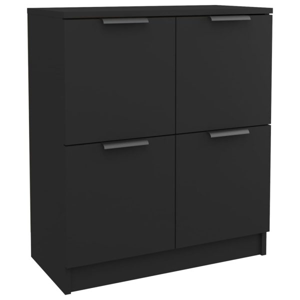 Servante, 2 buc., negru, 60x30x70 cm, lemn compozit