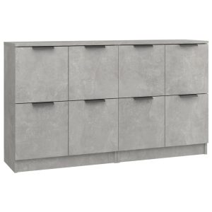 Servante, 2 piese, gri beton, 60x30x70 cm, lemn prelucrat