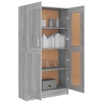 Bibliotecă, gri sonoma, 82,5×30,5×150 cm, lemn prelucrat