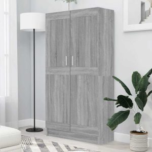 Bibliotecă, gri sonoma, 82,5×30,5×150 cm, lemn prelucrat